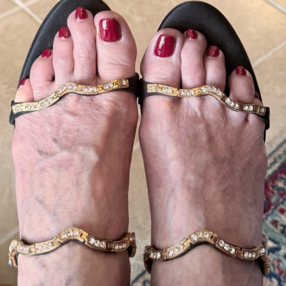 Giuseppe Zanotti Black and Gold Sandals - Picture 5 of 10